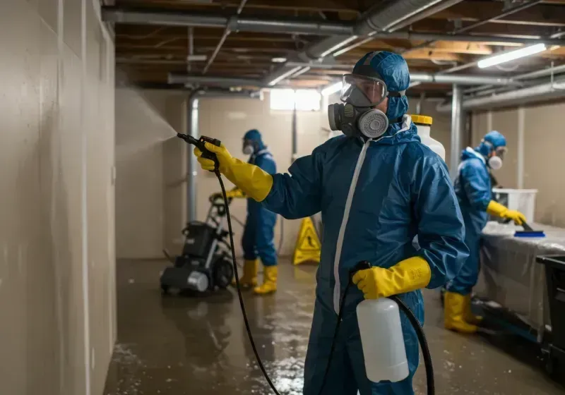 Basement Sanitization and Antimicrobial Treatment process in Kinsey, AL